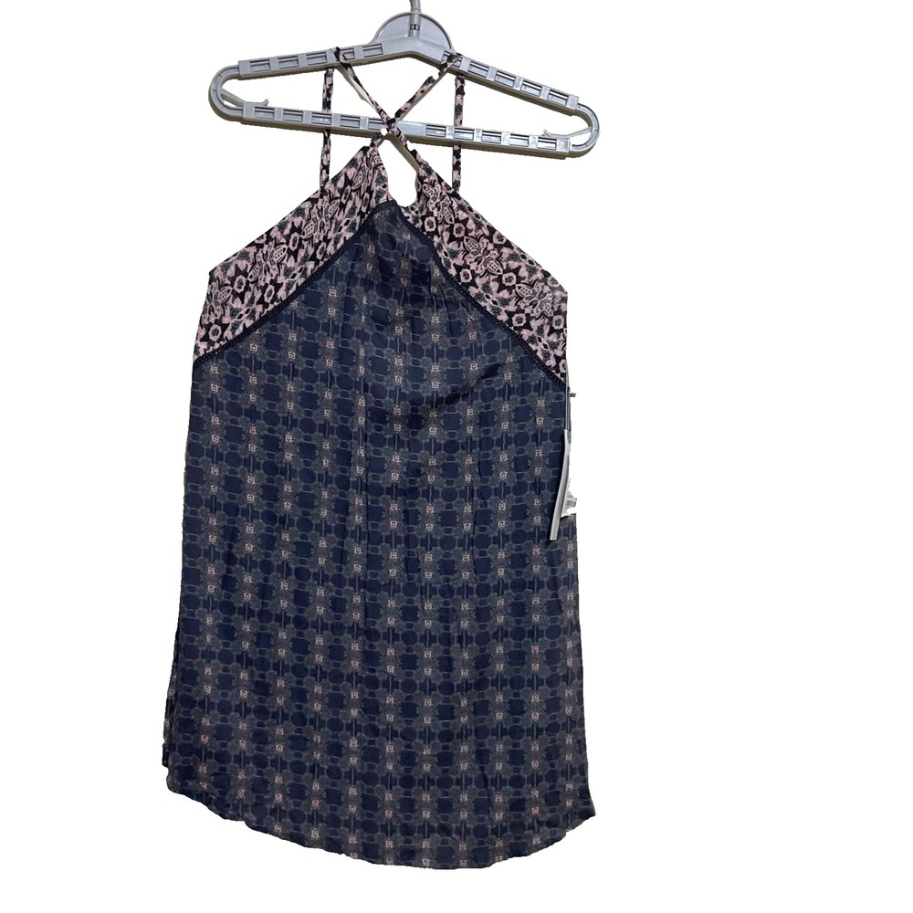O'Neill Shawna‎ Print Halter Mini navy & pink women's dress size S